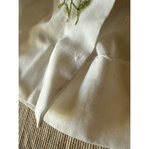 Vintage Baby Dress With Pink Satin Trim & Floral Embroidery - Picture 13 of 16